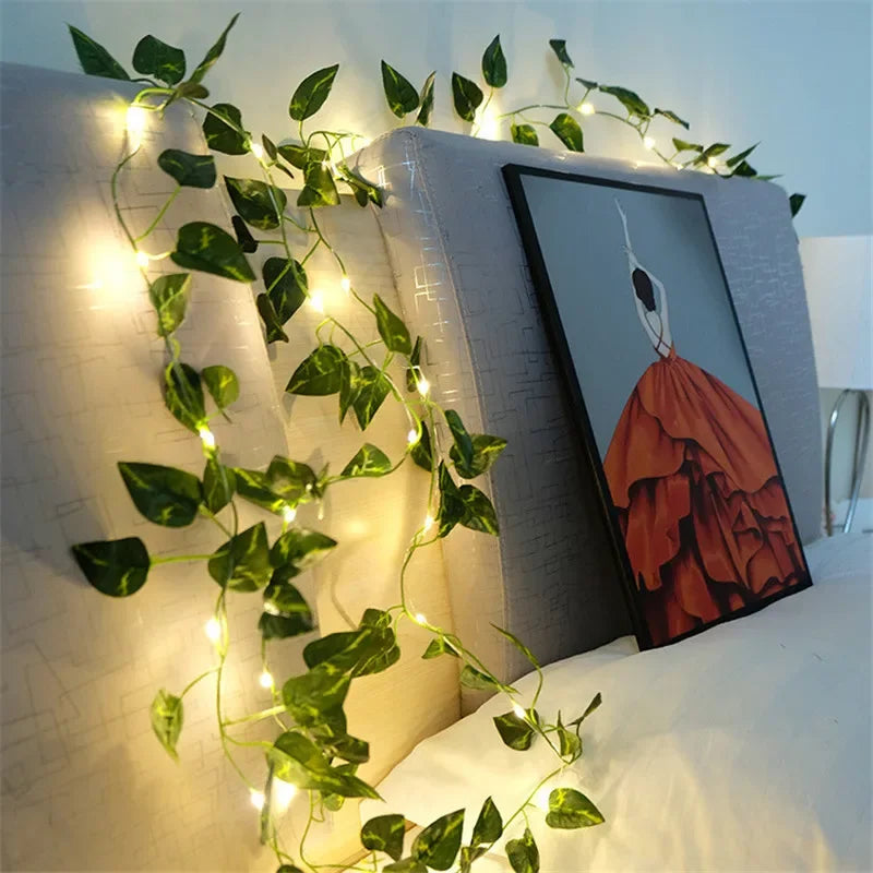 Verdana Bloom – LED Green Leaf Fairy String Lights