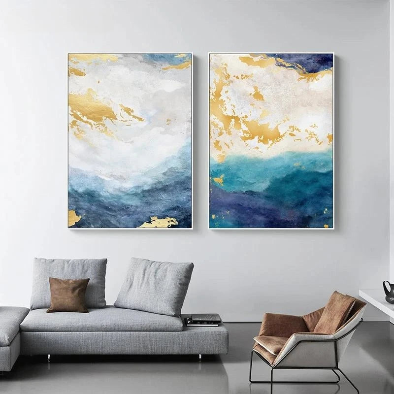 AzureGold™ Luxe Abstract Canvas Print