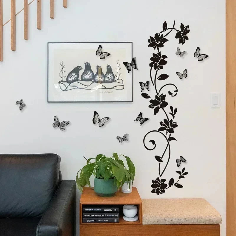 Room Decoration Removable Wall Sticker With 3D Butterfly