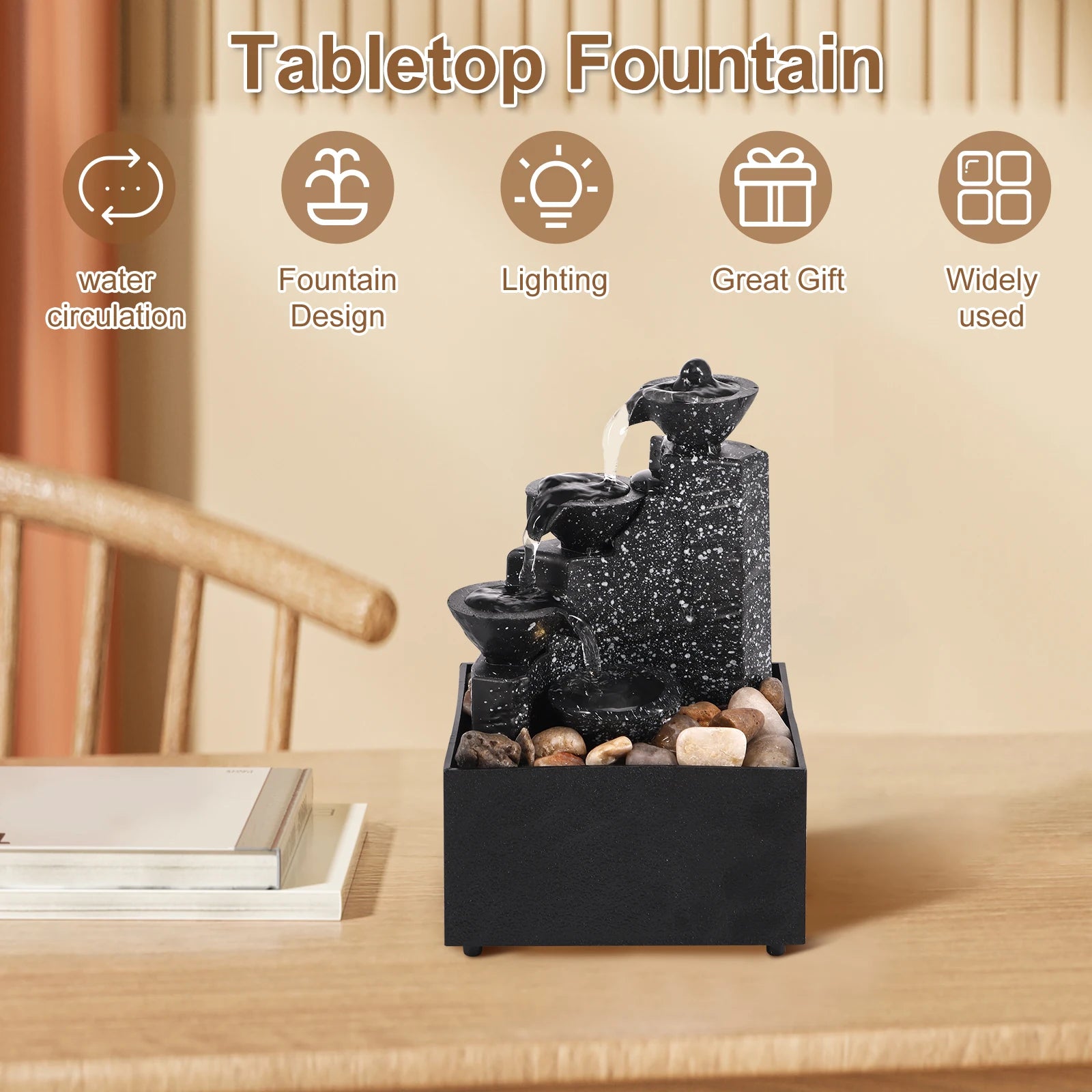 SerenityFalls™ Tabletop Water Fountain