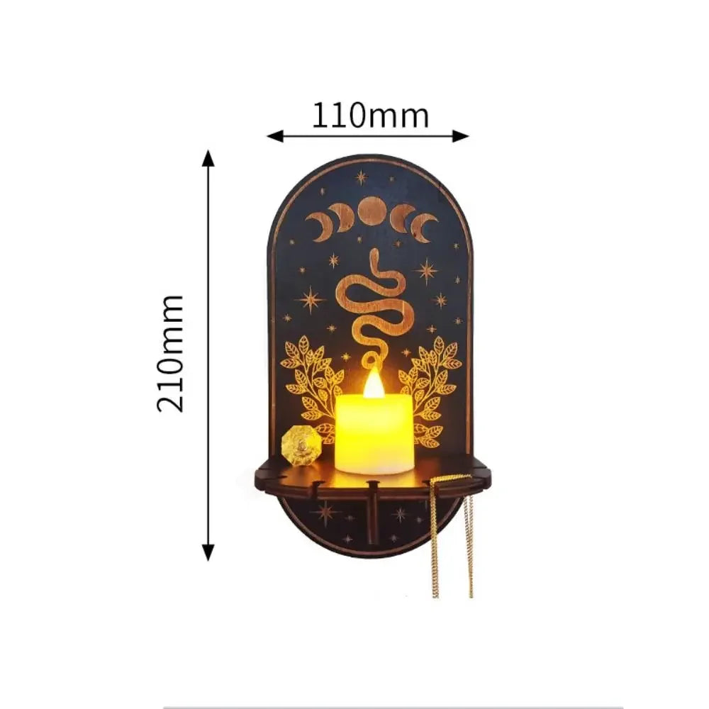 MysticAura™ Wooden Wall Display Shelf