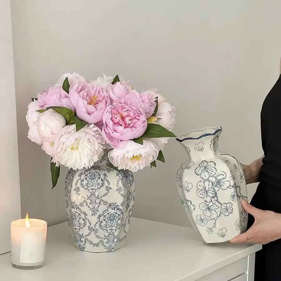 AzureBloom™ Porcelain Vase