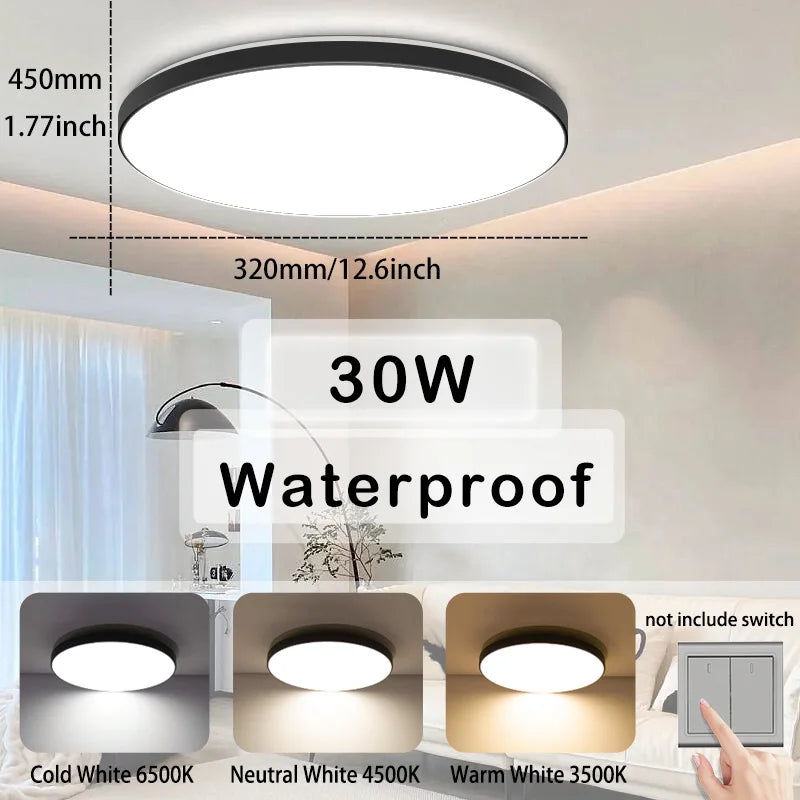 AquaShield™ Minimalist Waterproof Ceiling Light