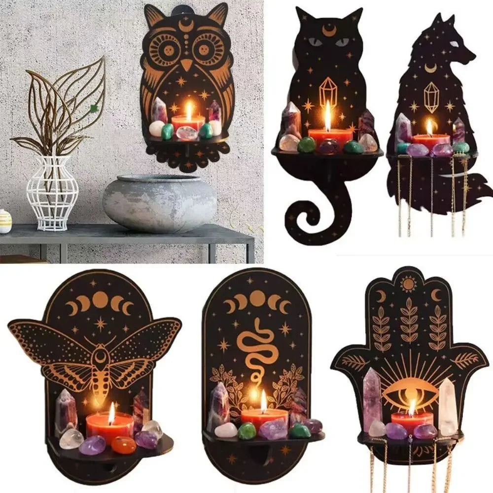 MysticAura™ Wooden Wall Display Shelf