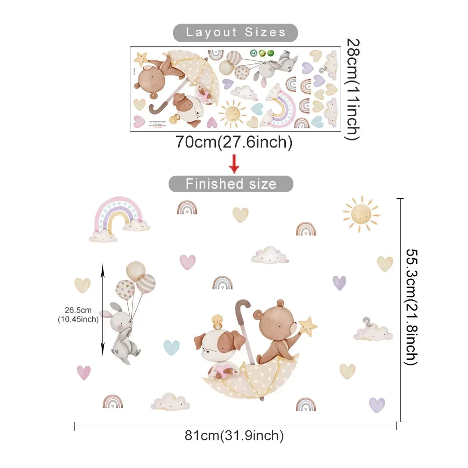 Kids Room Decoration Decal With Cartoon Stickers