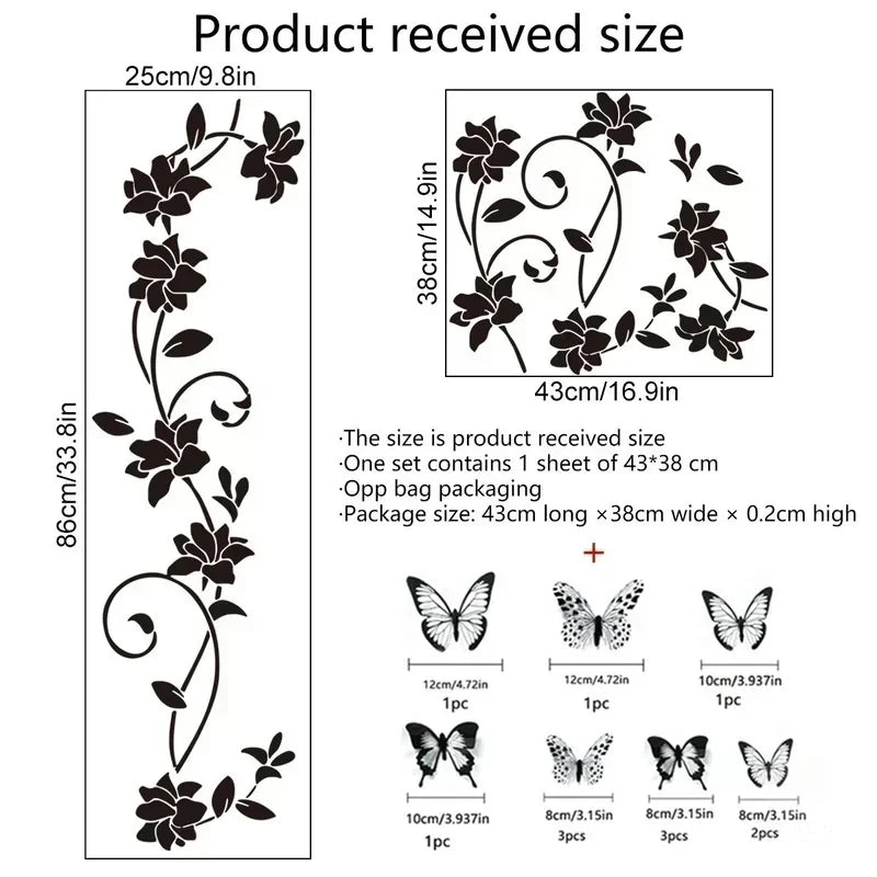 Room Decoration Removable Wall Sticker With 3D Butterfly