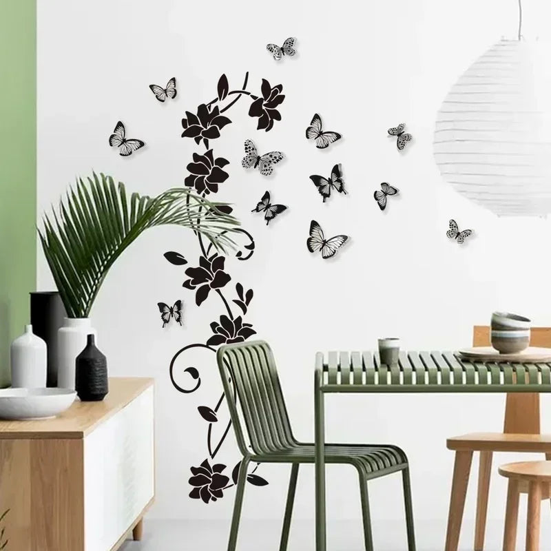 Room Decoration Removable Wall Sticker With 3D Butterfly