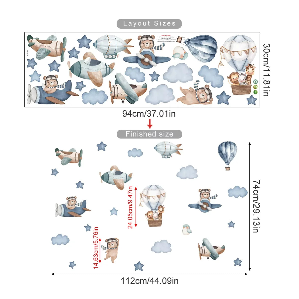 Kids Room Decoration Decal With Cartoon Stickers