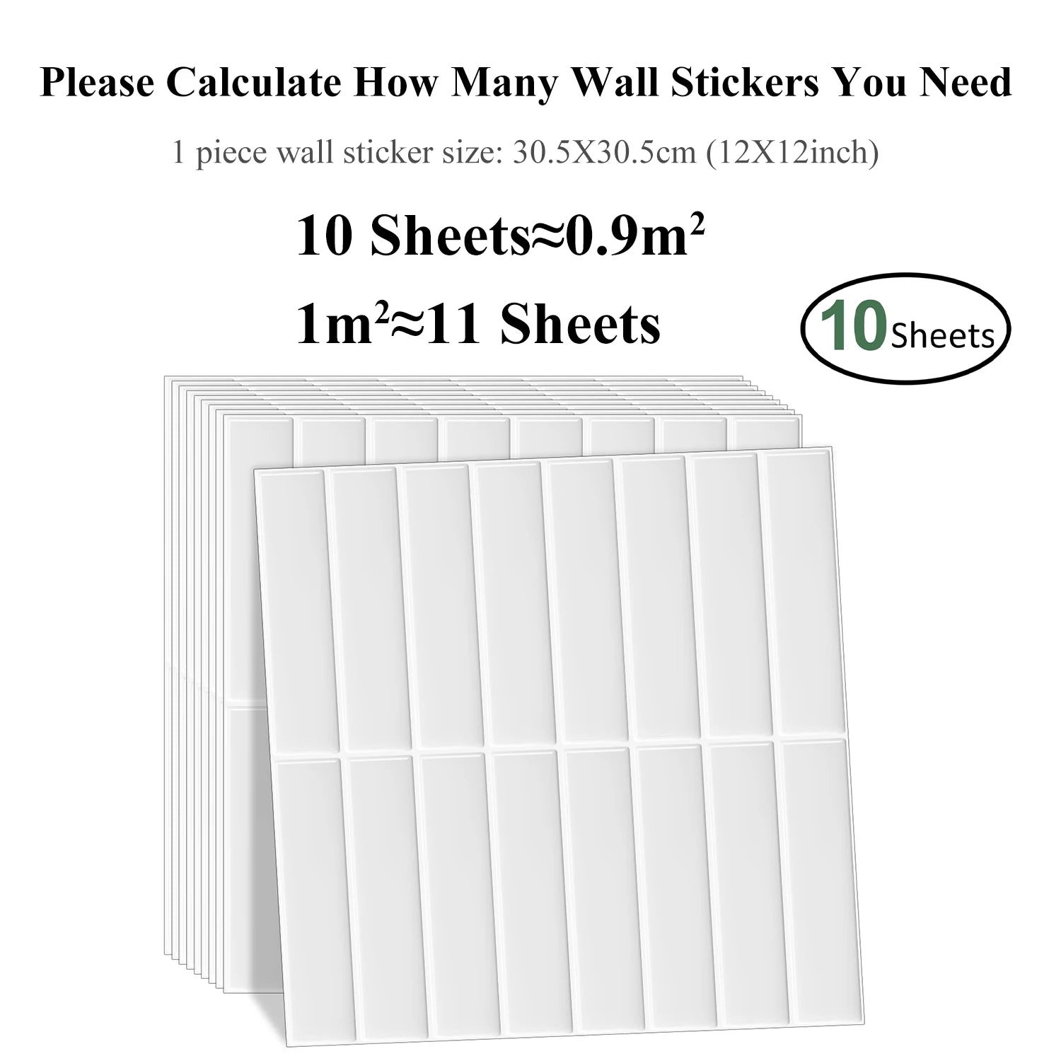 TileFlex™ Peel & Stick Waterproof Panels (10-Pack)