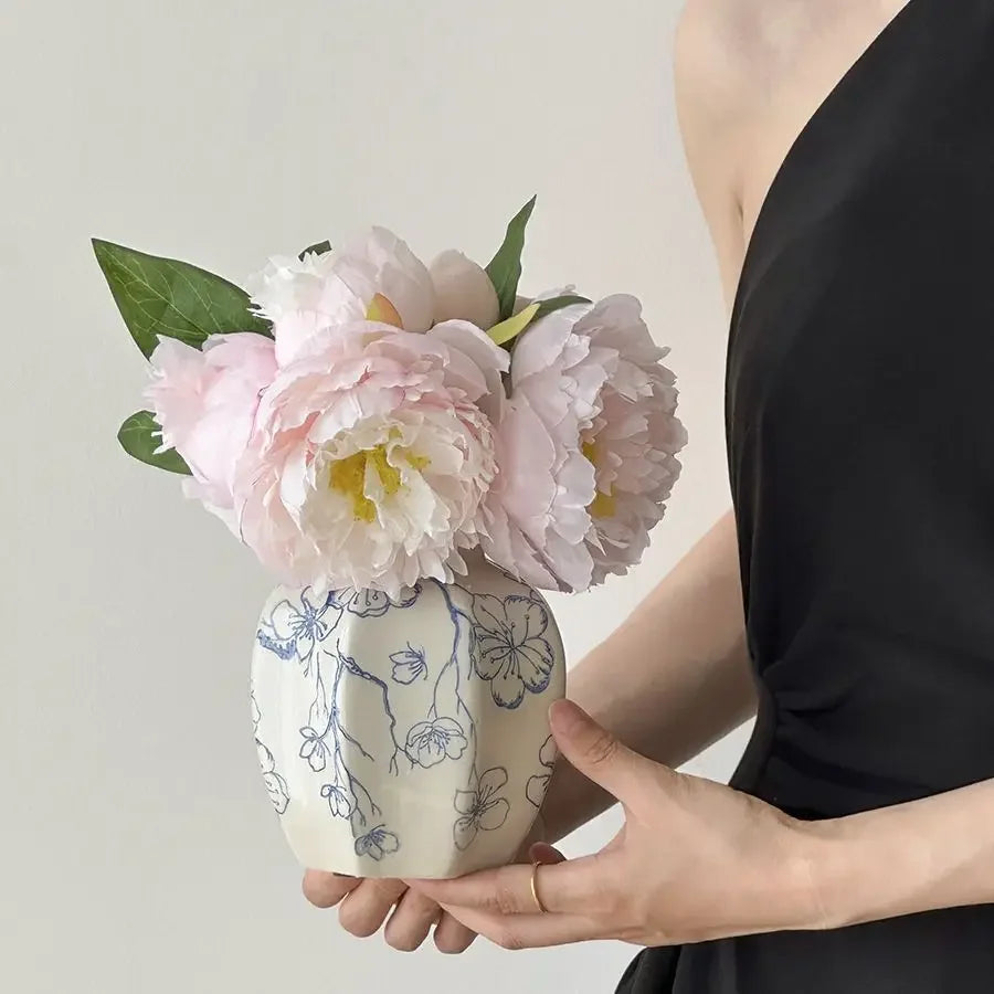 AzureBloom™ Porcelain Vase