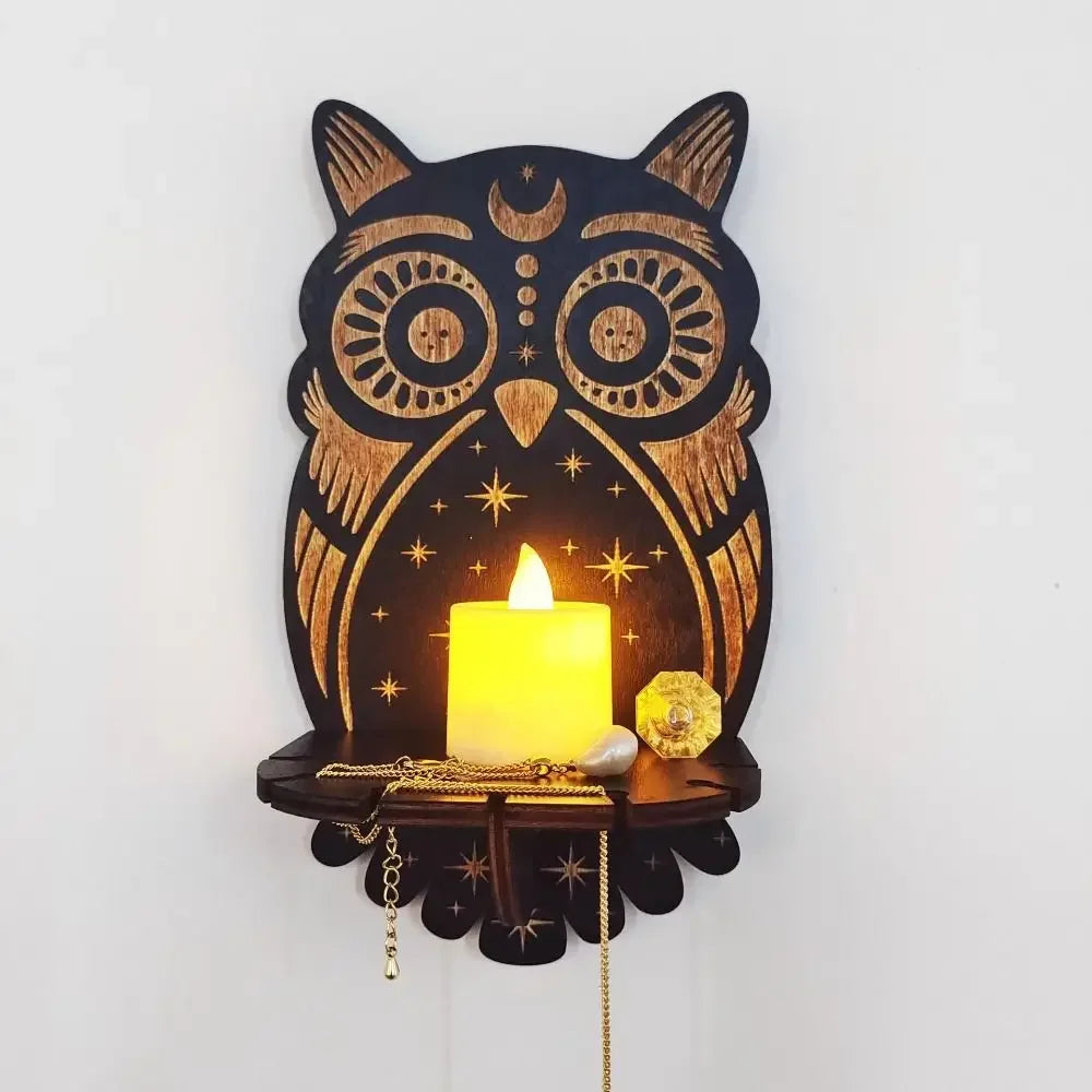 MysticAura™ Wooden Wall Display Shelf