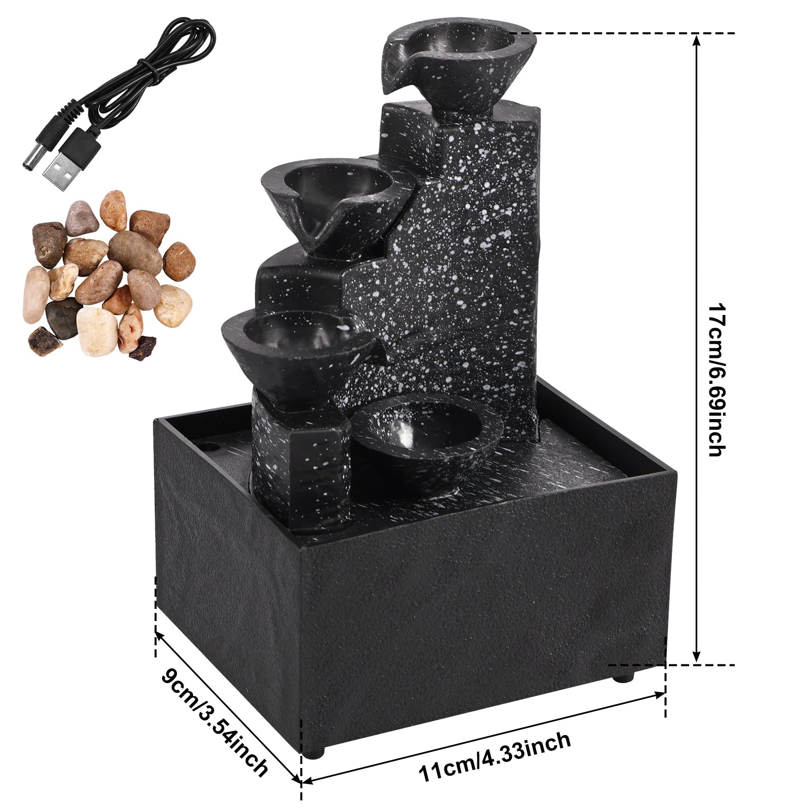 SerenityFalls™ Tabletop Water Fountain