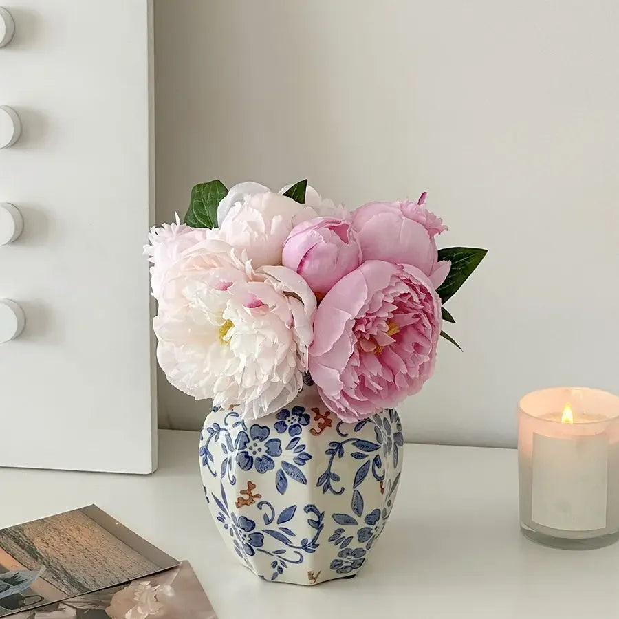 AzureBloom™ Porcelain Vase