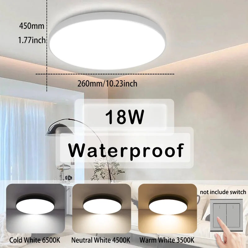 AquaShield™ Minimalist Waterproof Ceiling Light