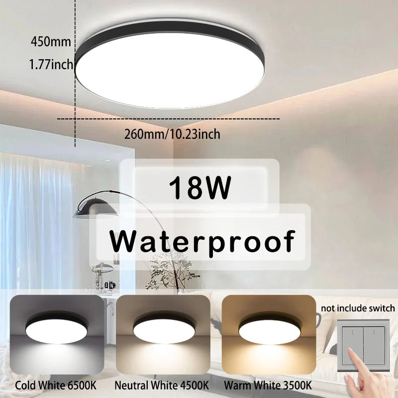 AquaShield™ Minimalist Waterproof Ceiling Light