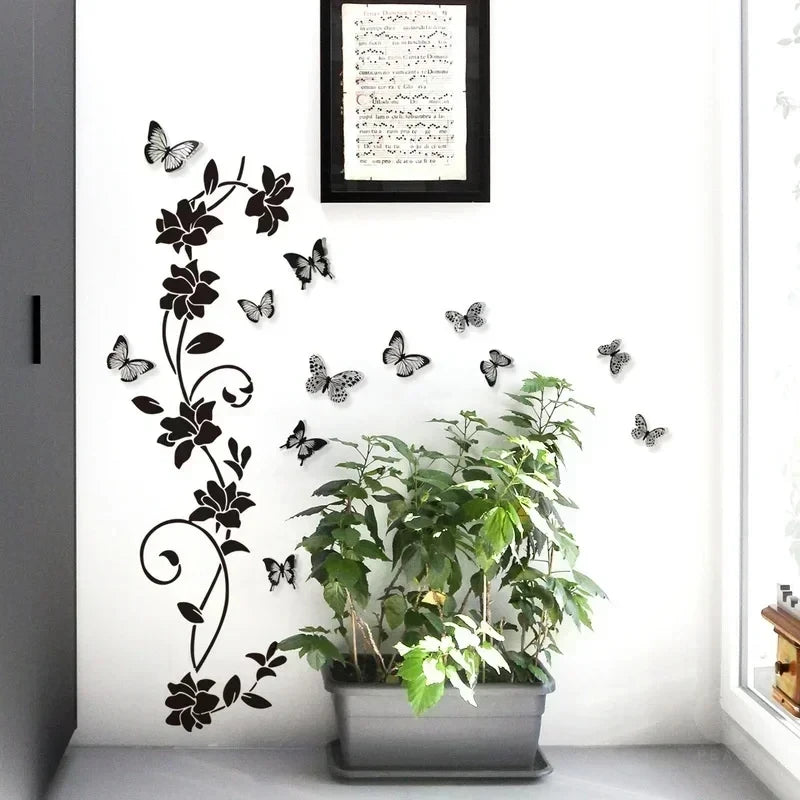 Room Decoration Removable Wall Sticker With 3D Butterfly
