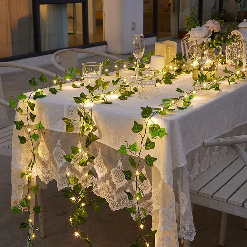 Verdana Bloom – LED Green Leaf Fairy String Lights