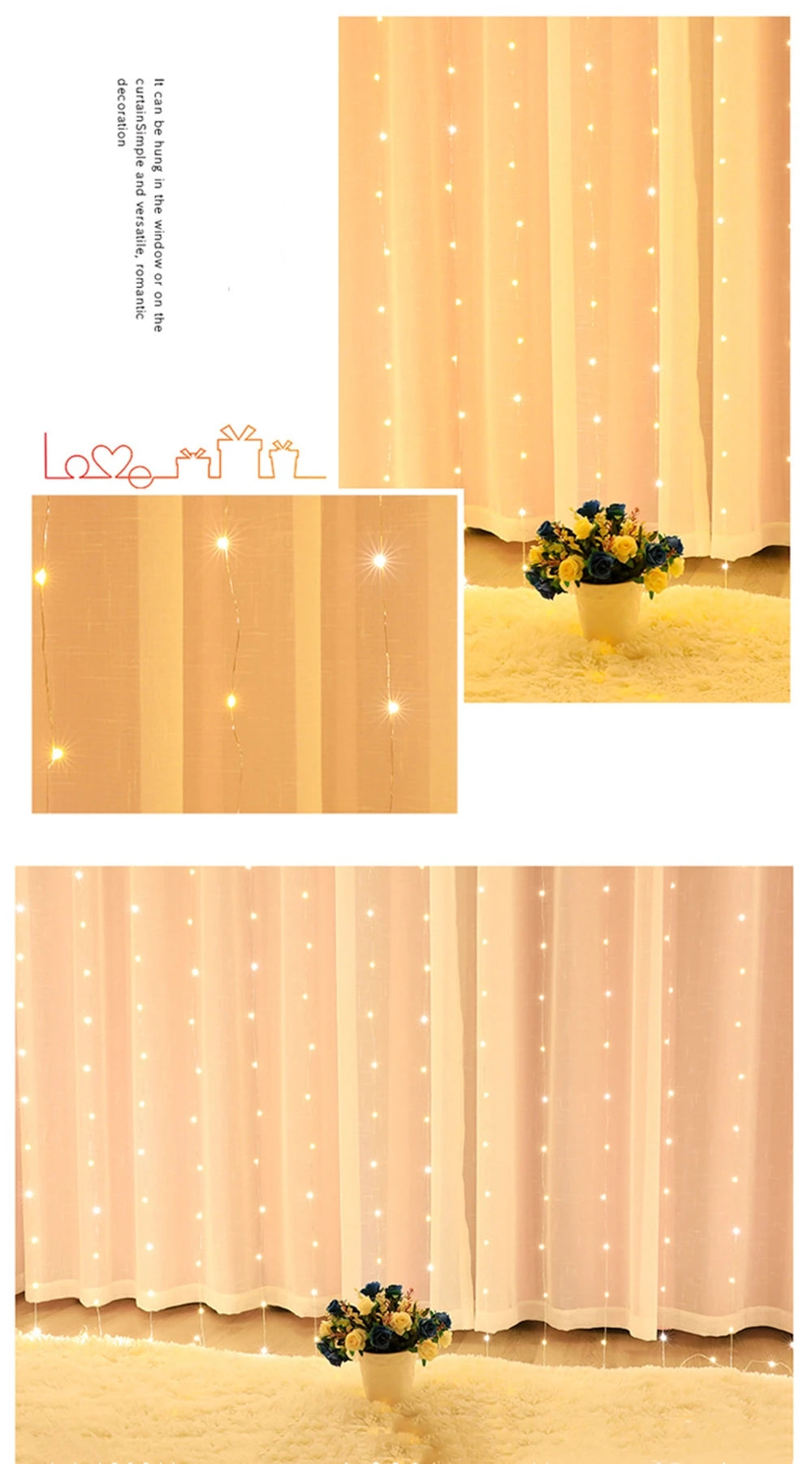 Lunara Glow – USB LED Curtain Lights