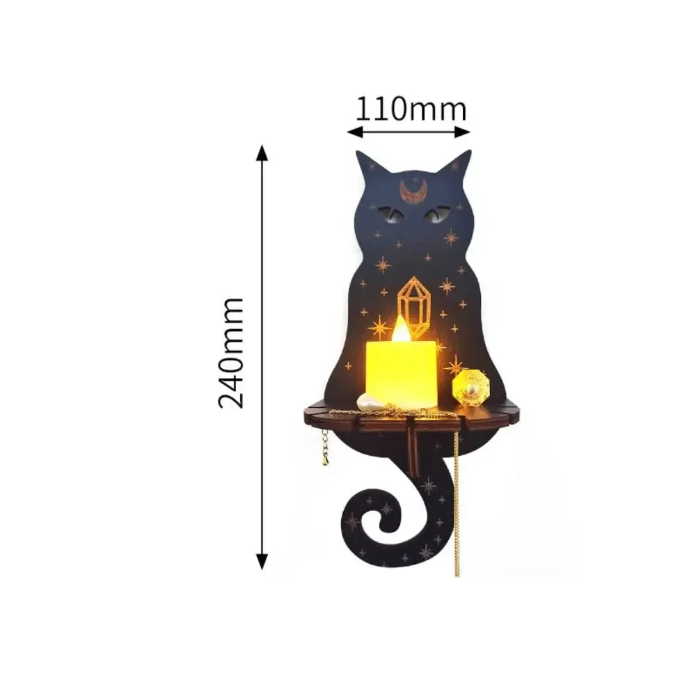 MysticAura™ Wooden Wall Display Shelf