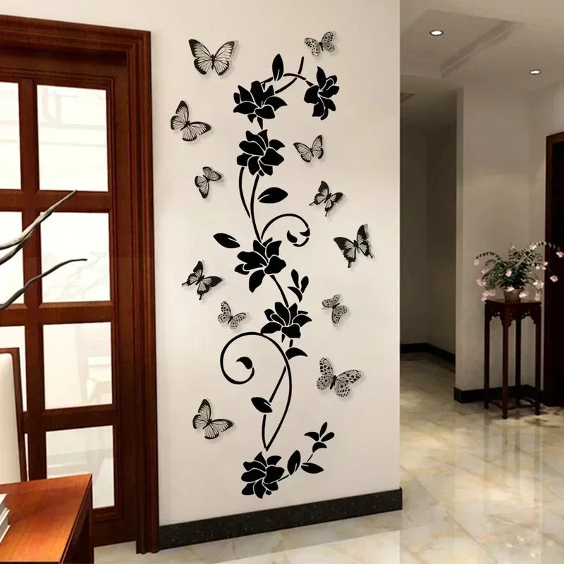 Room Decoration Removable Wall Sticker With 3D Butterfly