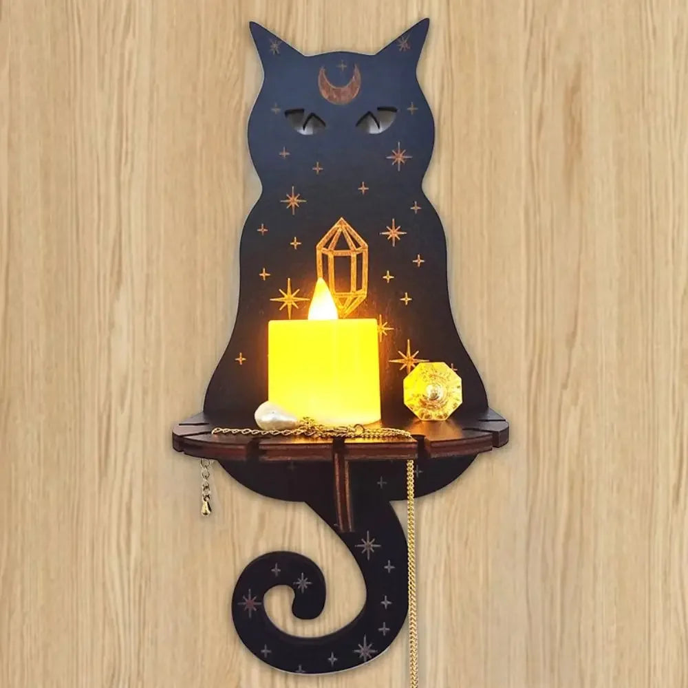 MysticAura™ Wooden Wall Display Shelf