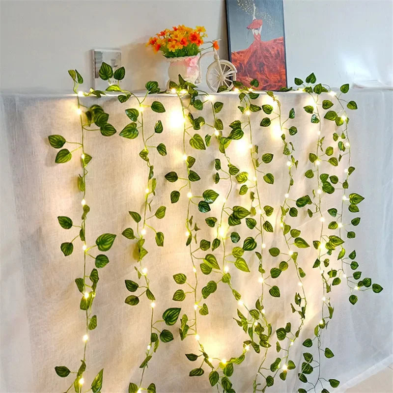 Verdana Bloom – LED Green Leaf Fairy String Lights