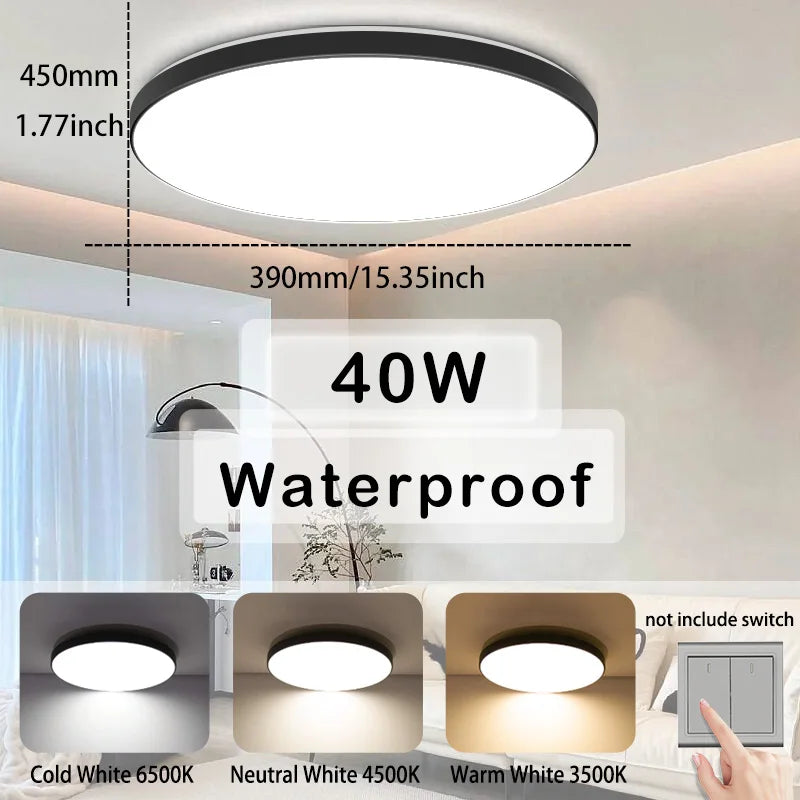 AquaShield™ Minimalist Waterproof Ceiling Light